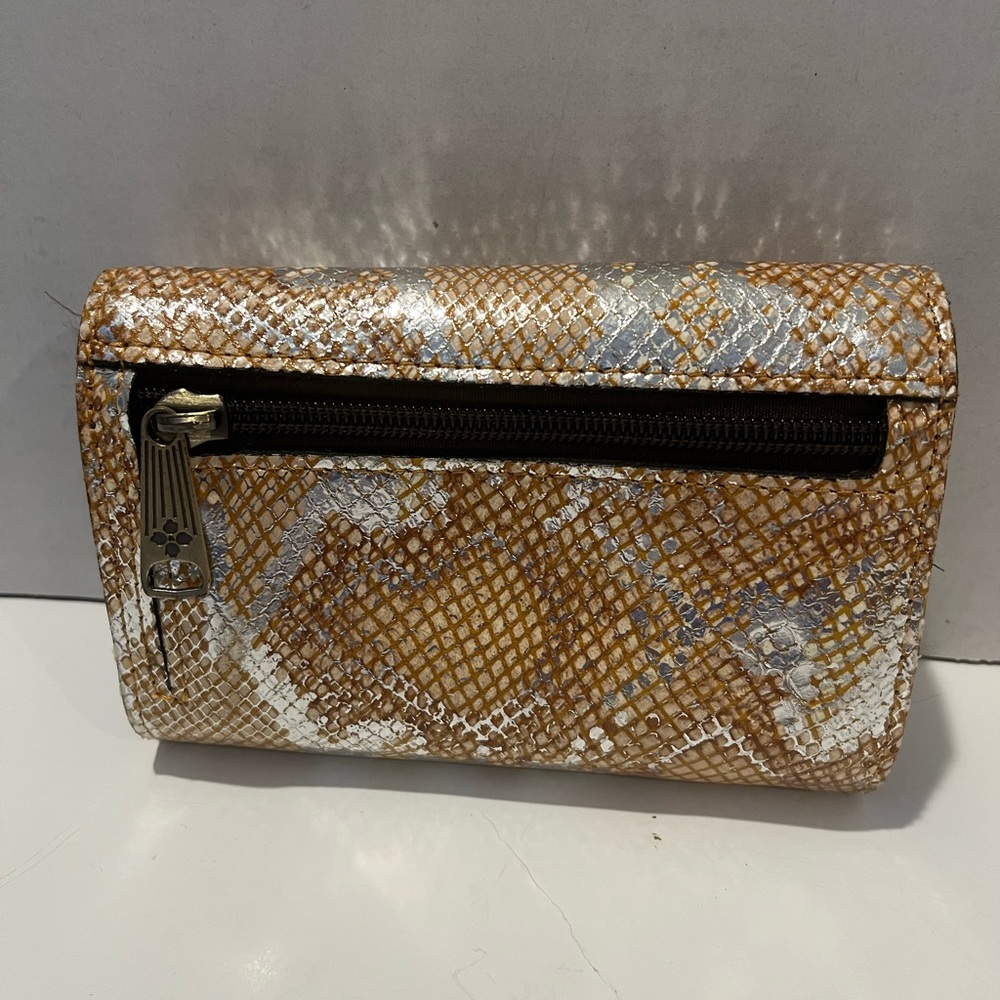 EUC Patricia Nash Leather NORCIA Trifold Wallet, Metallic Python - Picture 2 of 12